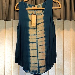 Blue and white tank top